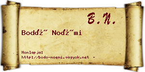 Bodó Noémi névjegykártya